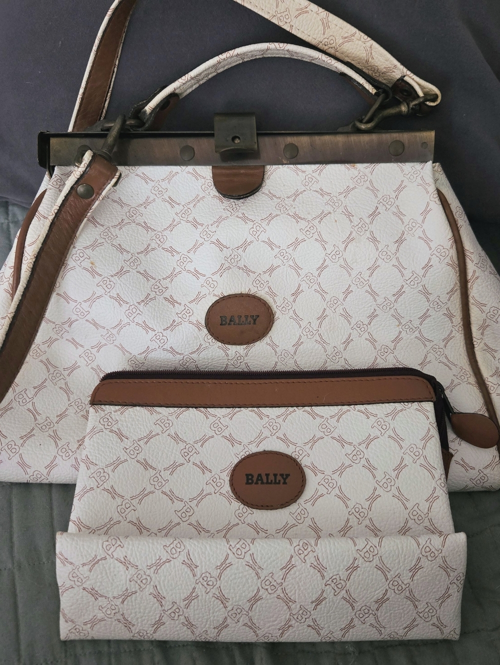 Vintage Bally Satchel And Clutch